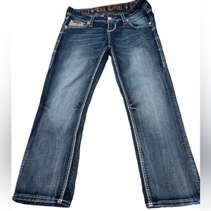 Rock Revival Delara Mid Rise Curvy Crop Jeans Woman SZ 25 - Excellent Condition